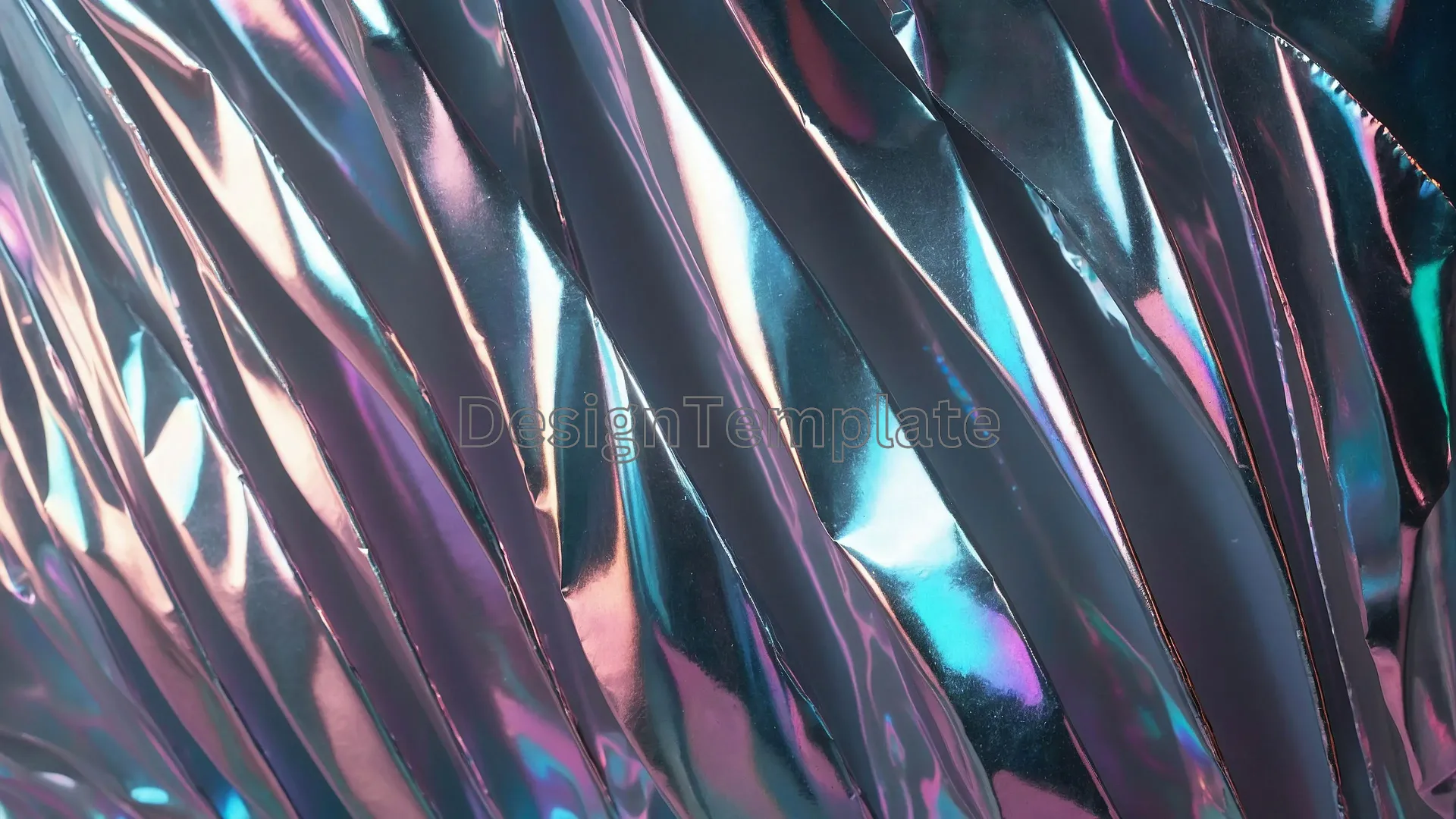 Abstract Iridescent Waves Foil Art Background image